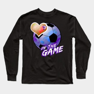 Soccer - Hearts In The Game - Blue Long Sleeve T-Shirt